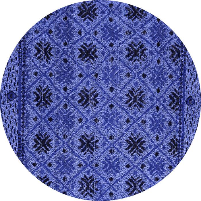 Round Machine Washable Abstract Blue Modern Rug, wshabs5176blu