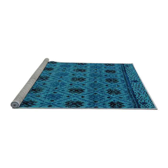Sideview of Machine Washable Abstract Light Blue Modern Rug, wshabs5176lblu
