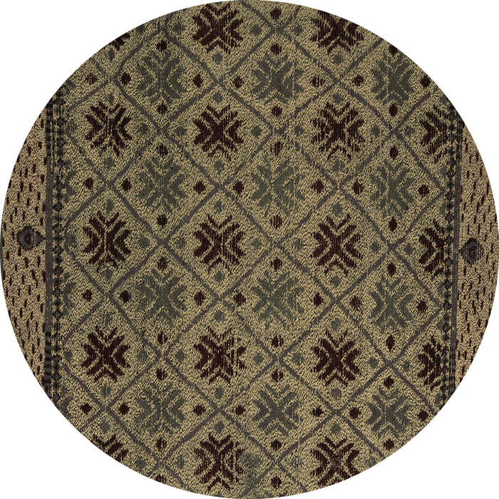 Round Machine Washable Abstract Brown Modern Rug, wshabs5176brn