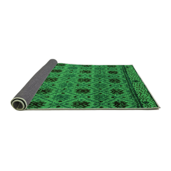 Sideview of Abstract Green Modern Rug, abs5176grn