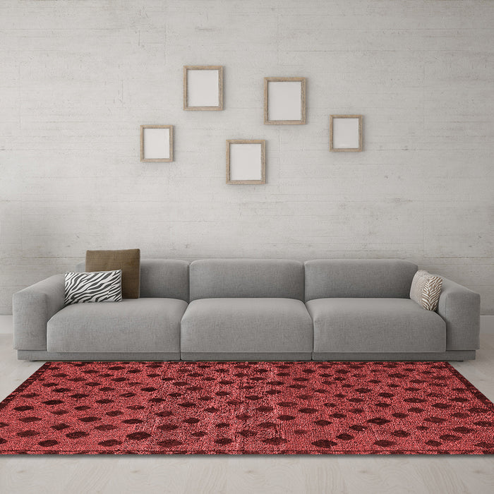 Modern Red Washable Rugs