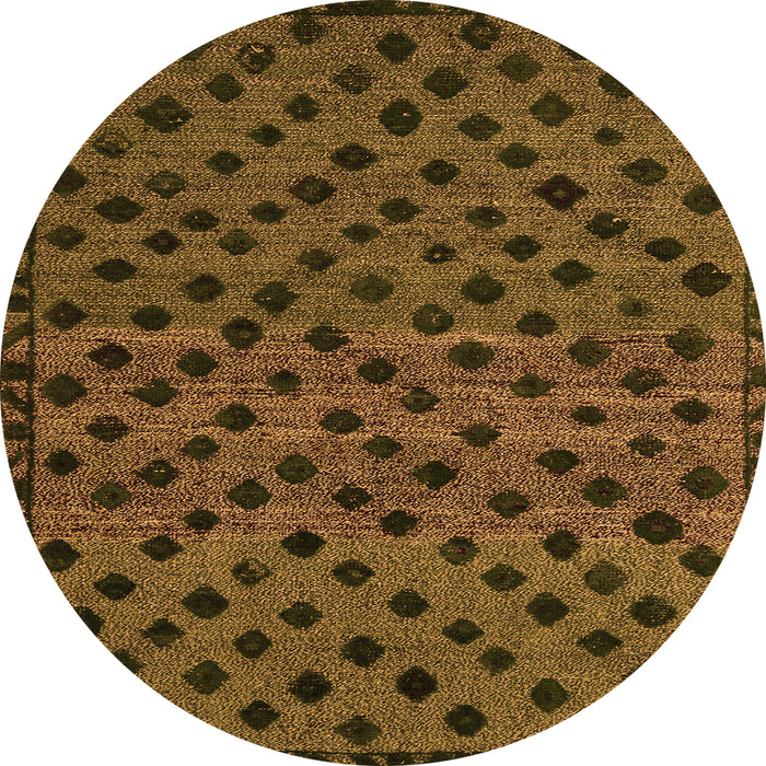 Round Abstract Orange Modern Rug, abs5177org