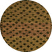 Round Abstract Orange Modern Rug, abs5177org