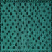 Square Abstract Turquoise Modern Rug, abs5177turq