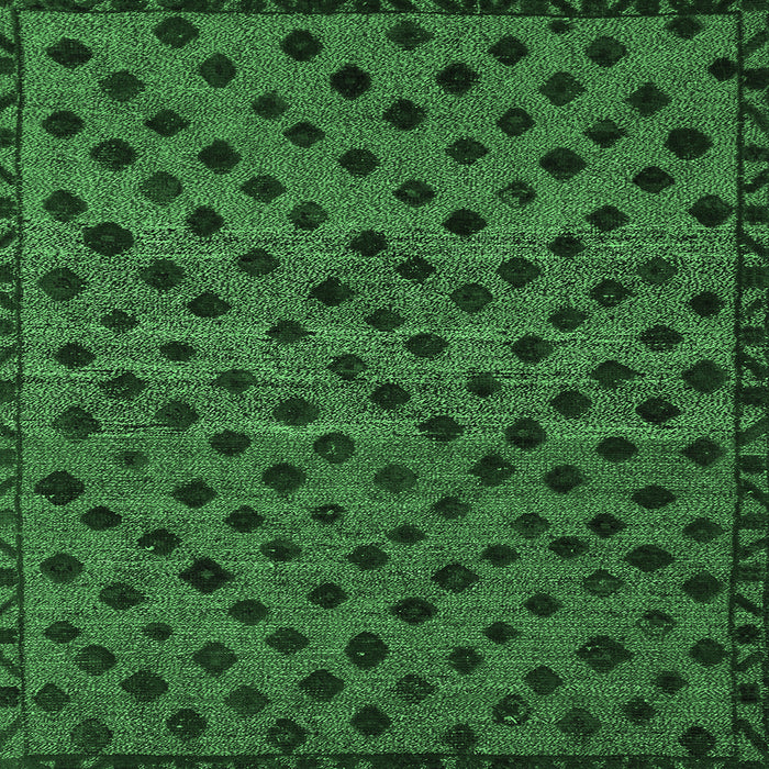 Square Abstract Emerald Green Modern Rug, abs5177emgrn