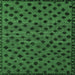 Square Abstract Emerald Green Modern Rug, abs5177emgrn