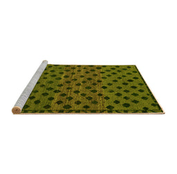 Sideview of Machine Washable Abstract Yellow Modern Rug, wshabs5177yw