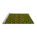 Sideview of Machine Washable Abstract Yellow Modern Rug, wshabs5177yw