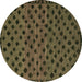 Round Abstract Brown Modern Rug, abs5177brn