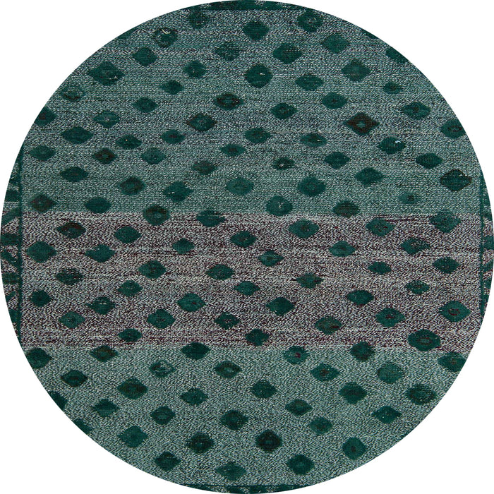 Round Machine Washable Abstract -Sea Green Rug, wshabs5177