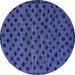 Round Abstract Blue Modern Rug, abs5177blu