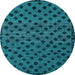 Round Machine Washable Abstract Light Blue Modern Rug, wshabs5177lblu