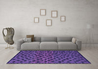 Machine Washable Abstract Purple Modern Rug, wshabs5177pur