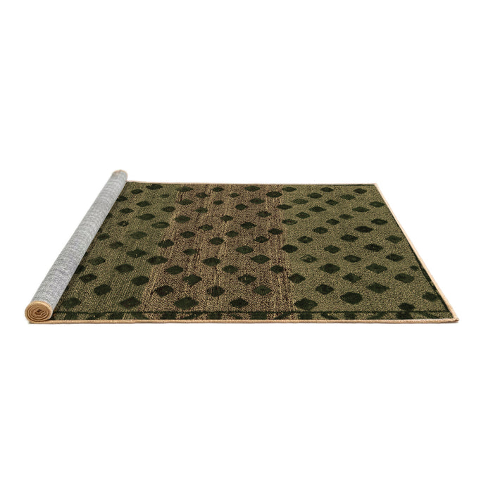 Sideview of Machine Washable Abstract Brown Modern Rug, wshabs5177brn