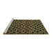 Sideview of Machine Washable Abstract Brown Modern Rug, wshabs5177brn