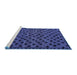 Sideview of Machine Washable Abstract Blue Modern Rug, wshabs5177blu