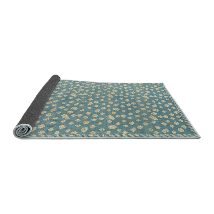 Sideview of Abstract Cadet Blue Green Modern Rug, abs5178
