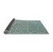 Sideview of Abstract Cadet Blue Green Modern Rug, abs5178