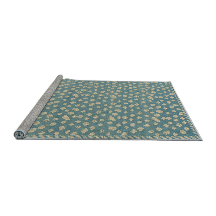 Sideview of Machine Washable Abstract Cadet Blue Green Rug, wshabs5178
