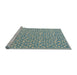 Sideview of Machine Washable Abstract Cadet Blue Green Rug, wshabs5178