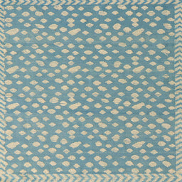 Square Machine Washable Abstract Cadet Blue Green Rug, wshabs5178