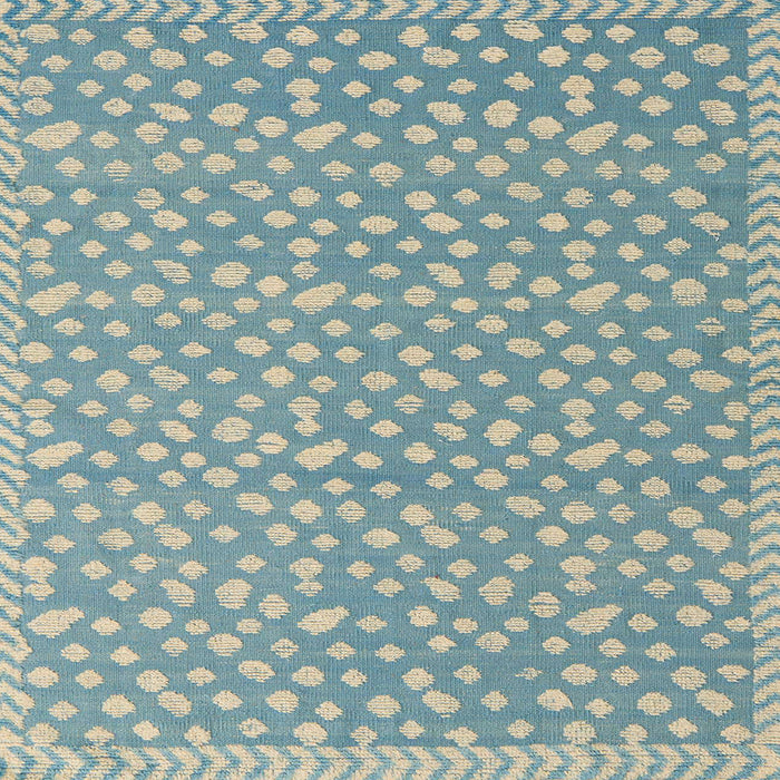 Square Machine Washable Abstract Cadet Blue Green Rug, wshabs5178