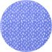 Round Abstract Blue Modern Rug, abs5178blu