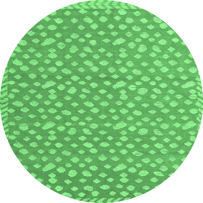 Round Abstract Emerald Green Modern Rug, abs5178emgrn