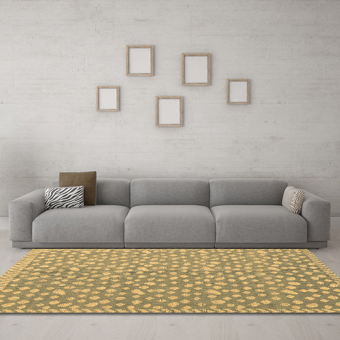 Machine Washable Abstract Brown Modern Rug in a Living Room,, wshabs5178brn