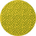 Round Machine Washable Abstract Yellow Modern Rug, wshabs5178yw