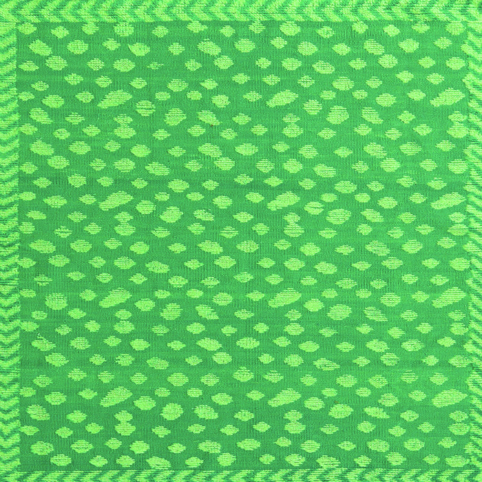 Square Machine Washable Abstract Green Modern Area Rugs, wshabs5178grn