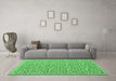 Machine Washable Abstract Emerald Green Modern Area Rugs in a Living Room,, wshabs5178emgrn