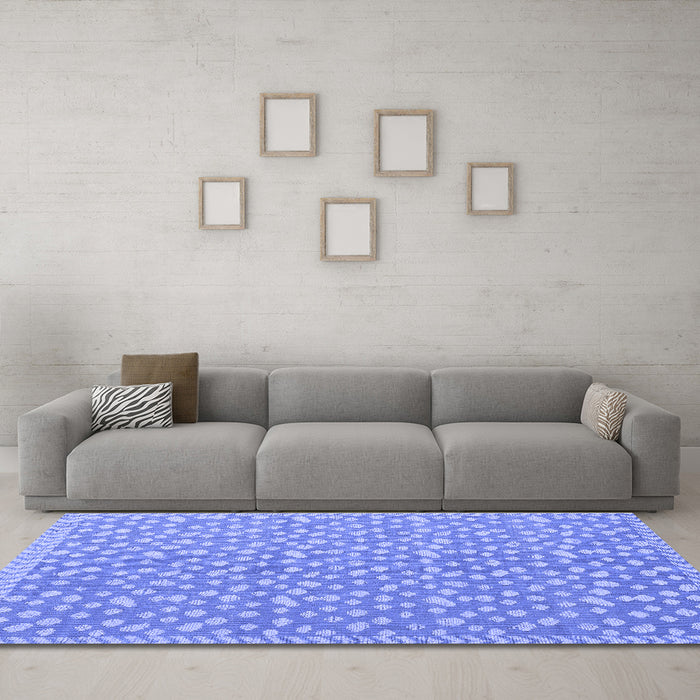 Machine Washable Abstract Blue Modern Rug in a Living Room, wshabs5178blu