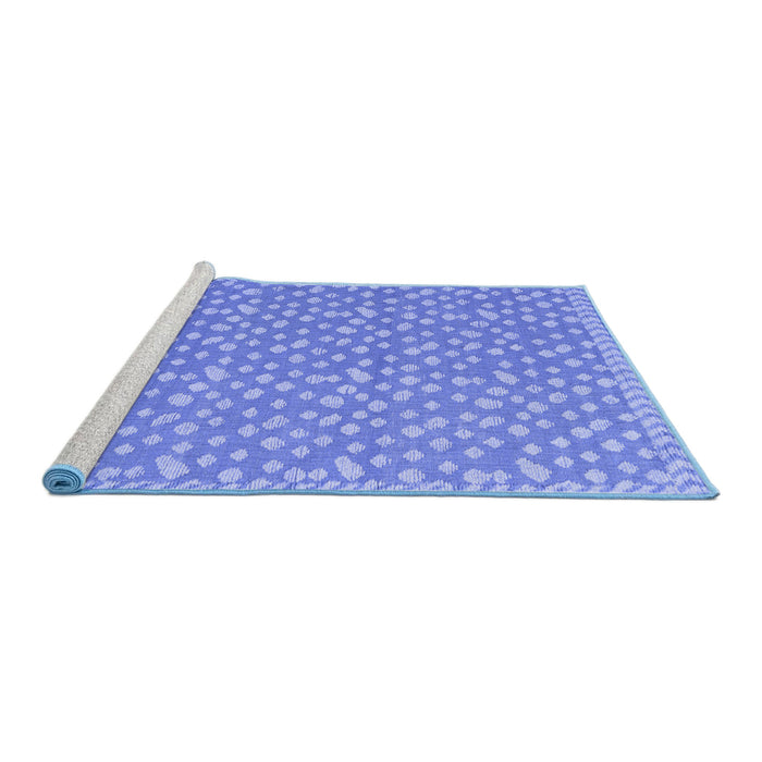Sideview of Machine Washable Abstract Blue Modern Rug, wshabs5178blu