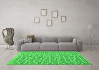 Machine Washable Abstract Green Modern Rug, wshabs5178grn