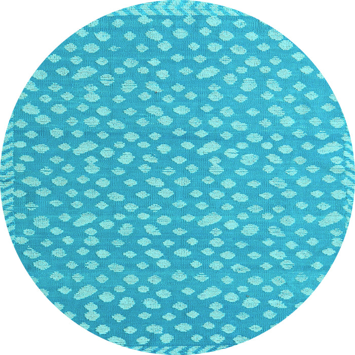 Round Abstract Light Blue Modern Rug, abs5178lblu