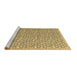 Sideview of Machine Washable Abstract Brown Modern Rug, wshabs5178brn