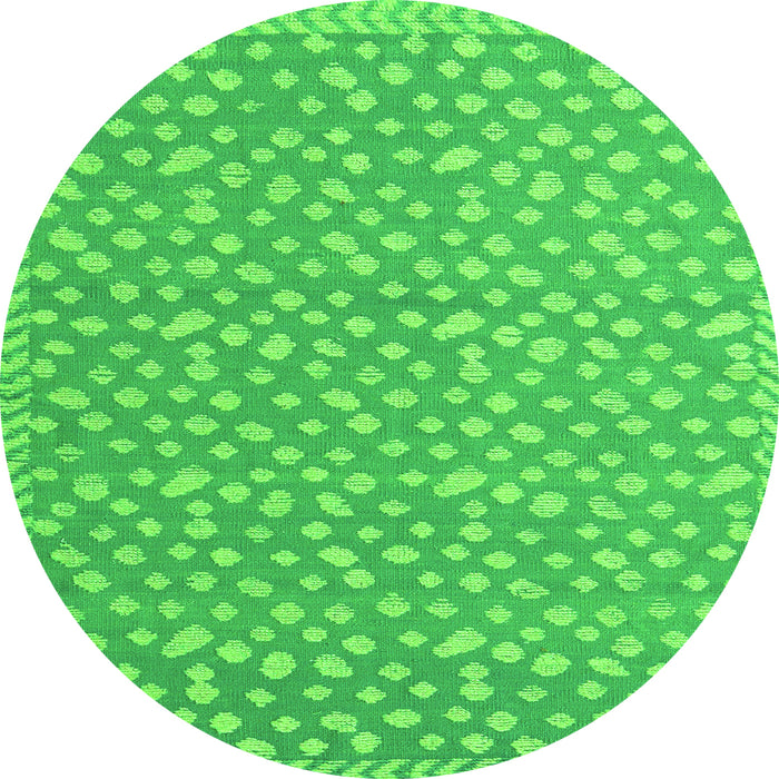 Round Abstract Green Modern Rug, abs5178grn