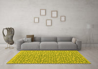 Machine Washable Abstract Yellow Modern Rug, wshabs5178yw