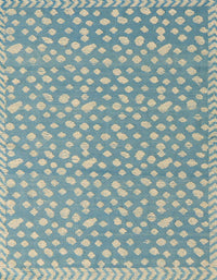 Machine Washable Abstract Cadet Blue Green Rug, wshabs5178