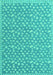 Machine Washable Abstract Turquoise Modern Area Rugs, wshabs5178turq