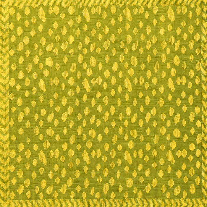 Square Machine Washable Abstract Yellow Modern Rug, wshabs5178yw