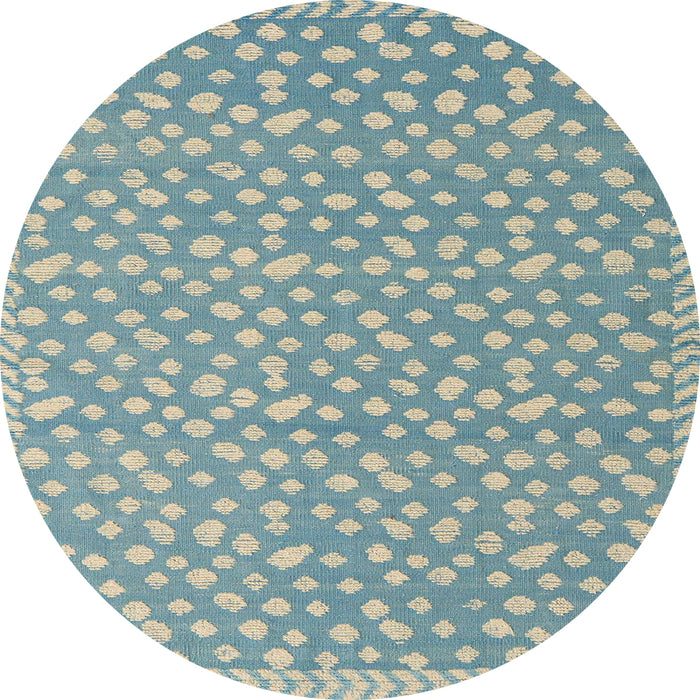 Round Abstract Cadet Blue Green Modern Rug, abs5178