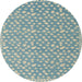 Round Abstract Cadet Blue Green Modern Rug, abs5178