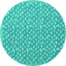 Round Machine Washable Abstract Turquoise Modern Area Rugs, wshabs5178turq