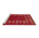 Sideview of Machine Washable Abstract Copper Red Pink Rug, wshabs5179