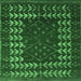 Square Abstract Emerald Green Modern Rug, abs5179emgrn