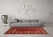 Machine Washable Abstract Brown Modern Rug in a Living Room,, wshabs5179brn