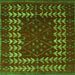 Square Abstract Green Modern Rug, abs5179grn