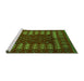 Sideview of Machine Washable Abstract Green Modern Area Rugs, wshabs5179grn